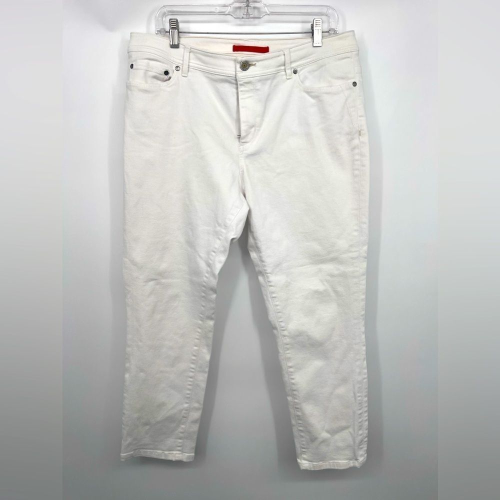 LL Bean woman's white jeans size 16